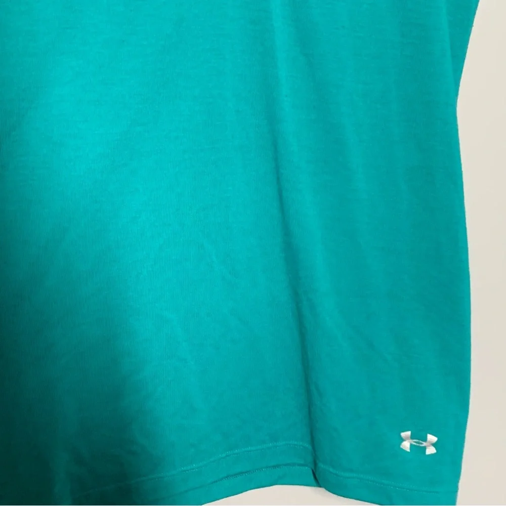 Under Armour Cold Gear teal long sleeved  base layer shirt M - Picture 7 of 7